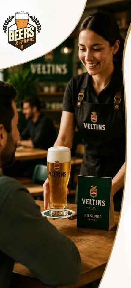 Servicio de Veltins en un restaurante